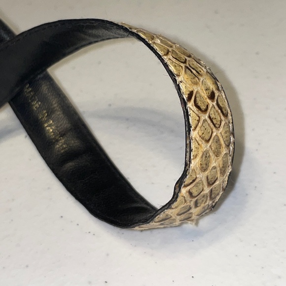 EUC Vintage 90's Ann Taylor Genuine Snakeskin Ornate Buckle Belt Size Large - Picture 5 of 13